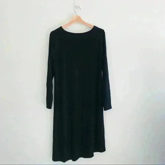 Eileen Fisher Asymmetrical Black Basic Dress - Picture 4 of 8